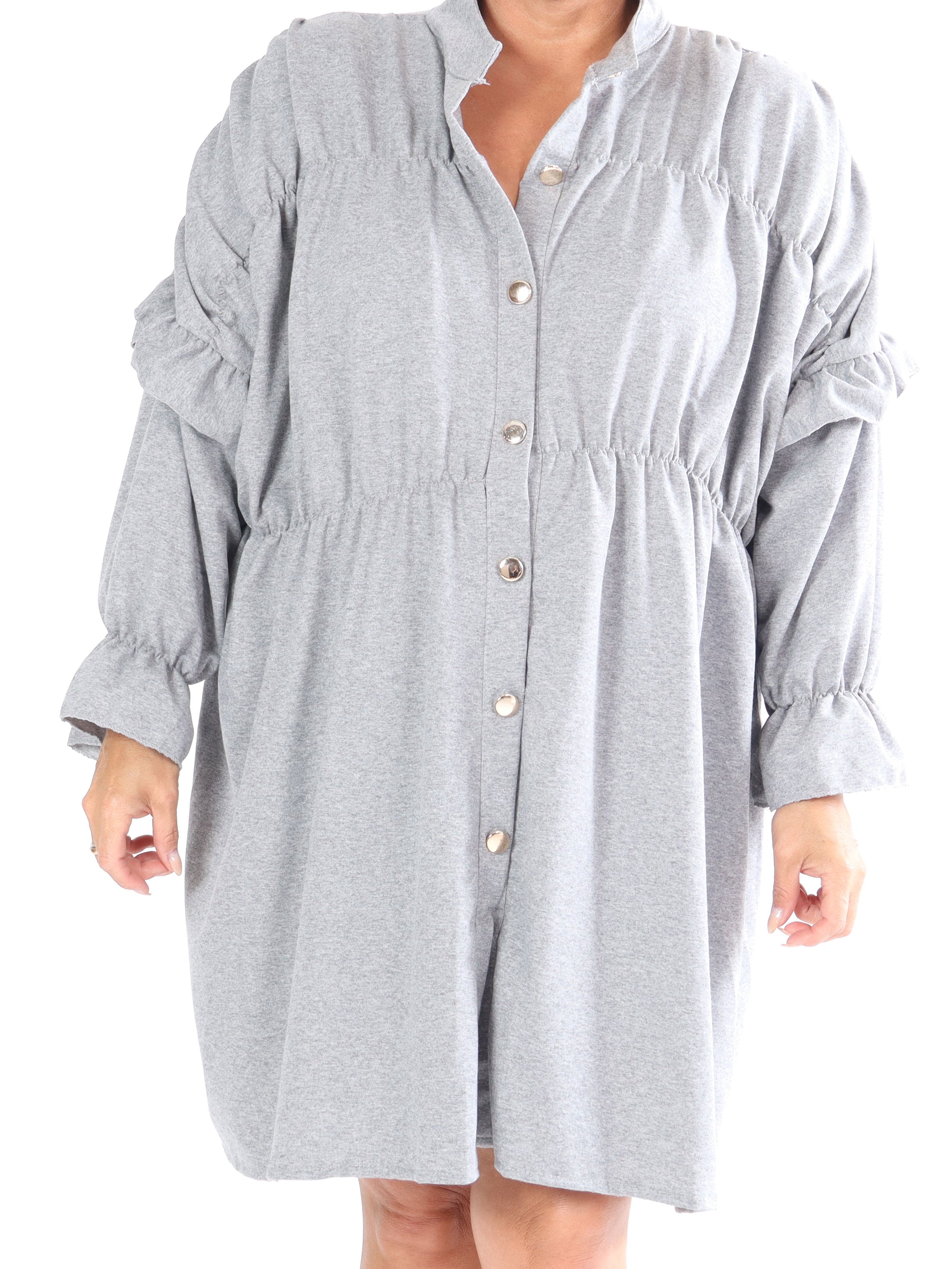 Monica Jersey - Plus size hverdags joggingkjole med flæser